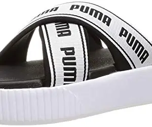 Puma Womens Platform Slide Tape, White-Black, Slide - 4UK (38067701)