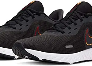 Nike Revolution 5-Black/DK Smoke Grey-Total Orange-Gym RED-BQ3204-014-10UK