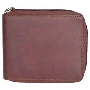 Leatherman Fashion LMN Genuine Leather Brown Unisex Wallet with 3 Card Slots