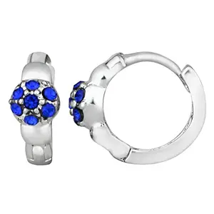 Mahi Glamorous Hoop Bali Earrings with Sparkling Blue Crystal Stones For Women (ER1108473G)