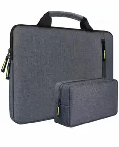 New Laptop Sleeve Bag with Pouch (Grey, 16 Inches)
