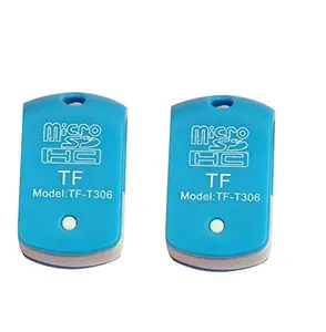 Tfpro TF-T306 USB Card Reader (Pack of 2) for TF/M2/Micro SD/T-Flash Memory Cards - Colors May Vary | High-Speed Data Transfer | Compact Design | Plug and Play Compatible | Ideal for Laptops & PCs