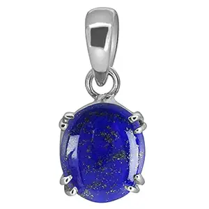 2.25 Ratti /1.50 Carat Natural Lapis Lazuli Pendant Silver Plated For Men And Women's (MFN_JE-YLEM-GKS0_Baz)