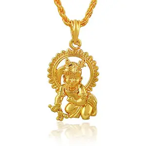Memoir Goldplated Laddu Gopal Bal-Krishna Pendant Hindu (PCRM6564)