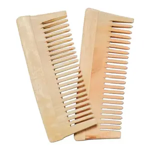 Eco Gree Neem Wooden Comb Hair Growth Hairfall Dandruff Control Hair Straightening Frizz Control Hair Comb for Women & Men (Pack of 2)