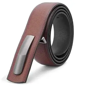 Kastner Men's Formal and Casual Pin Closer PU Leather Belt with Textured Design and Buckle