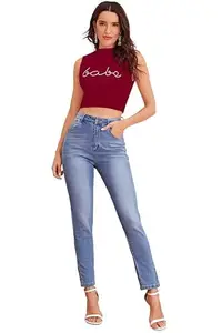 Stylish Casual Women’s Swiss Lycra T-Shirt | Soft Fabric | Round Neck Half Sleeve Tee Design No Babe_Maroon__L