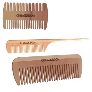 C I Black Boom Neem Wooden Hair Comb Healthy Haircare For Men & Women | (Co1,Co4 and Co5)