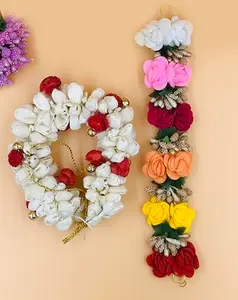 StayBuy™ Mogra Hair Flower Gajra and gajra Combo Flower Juda Gajra/Bun (Multi Color) For Wedding and Party