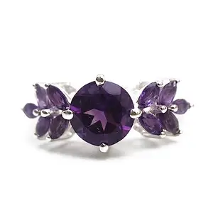 Hiflyer Jewels Natural Purple Amethyst Gemstone Ring For Her 925 Sterling Silver Jewelry Gift For Women and Girls (16)