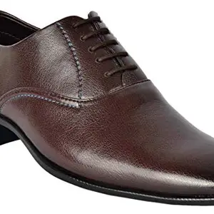 AADI Men's Brown Synthetic Leather Derby Party Formal Shoes