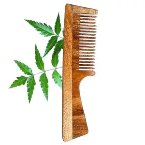 Neem Wooden Comb for Long Hair - Wide Tooth for Easy Management - Pack of 1