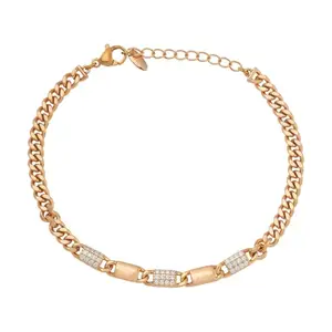 KUSHAL'S Fashion Jewellery White Gold Polished Zircon Bracelet With Adjustable Chain best for Bridesmaid | Bracelet for women - 438165