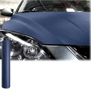 WALLMATE Carbon & Matellic Wrap Sheet Roll Film Sticker Decal Waterproof Car Styling Wrap Auto Vehicle Accessories (12" x 120 Inches, 3D Blue Carbon Wrap)