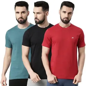 Force NXT Men's Super Combed Cotton Solid Round Neck T-Shirt