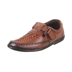 Mochi Men Tan Fisherman Leather Sandal UK/6 EU/40 (18-231)