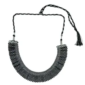Yuvi Creations Hand Made Black Pearl Beaded Necklace for Women and Girls( YC_08)