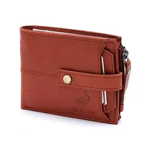 SAFAR Textiles SAFAR Men's Wallets Made with Hunter Leather (Reddish Brown)