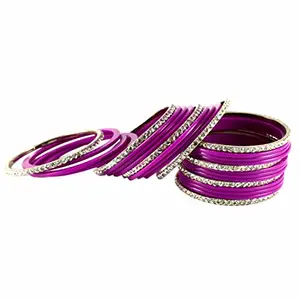 MAYA FASHION Rani Stone Acrylic-Brass Bangle Elegant Extra Large Size Bangle | Perfect Fit for Plus Size banglesTrendy and Comfortable Fit for woman and girls | (Sku-ban1280)