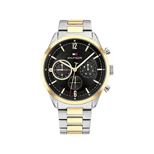 Tommy Hilfiger Stainless Steel Analog Black Dial Men Watch-Th1791944/Neth1791944, Bandcolor-Multi-Color