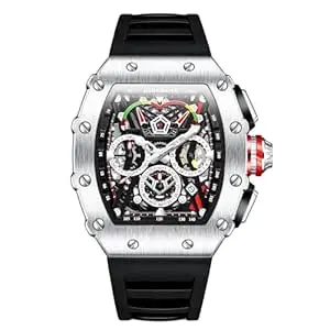 Giordano Multifunction Watch for Men with Day, Date, and 24-Hour Sub-Dial, Water Resistant Square Dial Unique Design