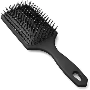 D-DIVINE Paddle Brush and Cushion Hair Brush - Large Square Air Cushion Paddle Brush with Ball Tip Bristles - Black Paddle Brush for Men and Women, Wet or Dry, Long, Thick, or Curly Hair