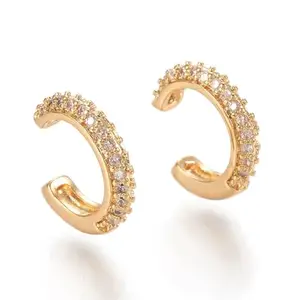 Via Mazzini Fashionable Gold Plated Crystal Studded Non-Pierced Clip-On Ear Cuff Earrings For Women And Girls (ER2371) 1 Pair