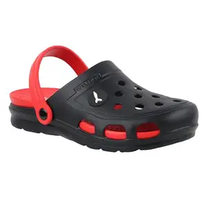 WELCOME EXTRA SOFT Men's Classic Casual Clogs/Sandals with Adjustable Back Strap for Adult | Stylish & Anti-Skid | Waterproof & Everyday Use Mules for Gents/Boys, M SPORTS CLOGS-BLK RED_10