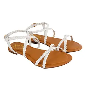 Shoetopia Women's Platform Heel Sandal (6 Uk) /White