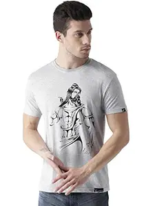 Young Trendz Mens Half Sleeve Cotton Printed T-Shirt (Grey, Medium)