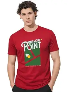 ADRO Tennis Printed T-Shirt for Men | Cotton Lycra | 180 GSM Regular Fit | Sports Casual Tee | Printed Tshirt for Men| Sports Stylish T Shirt