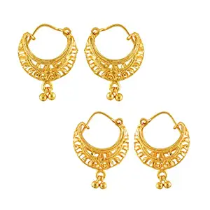 MEENAZ Traditional Temple 1 One Gram Gold 18k Copper Brass Ruby Meenakari South Indian Screw Back Studs Earrings Combo Set Pack Tops Stud For Women girls Latest -Ear rings combo-M92