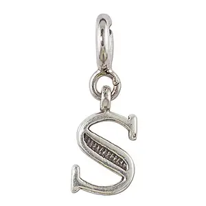 FOURSEVEN® Jewellery Alphabet Letter S Charm Pendant - Fits in Silver Bracelet, Silver Necklace and Charm Bracelet - 925 Sterling Silver Jewellery for Men and Women (Best Gift for Him/Her)