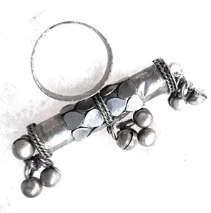 Vedika Gallery Afghani Ghunghuroo Oxidised Finger Ring, Fashion Ring For Womens - Adjustable