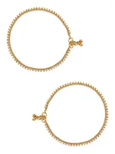 I Jewels Traditional Gold Plated Payal Anklet For Girls & Women (A049FL)
