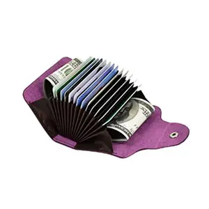 Stealodeal Exclusive Purple High Quality Leather Wallet 15 Slot Card Holder for Men & Women
