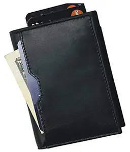 Vihaan Men Black Original Leather Card Holder 7 Card Slot 1 Note Compartment