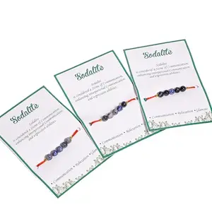 Astro Crystals Shop Sodalite Gemstone Rakhi Bracelet for Brother Handmade Raksha Bandhan Rakhi with Natural Stone Beads (Set of 1)