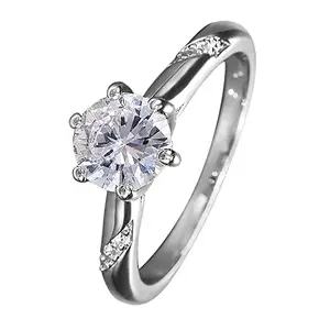 Peora American Diamond Studded Silver Plated Finger Ring Fashion Wear Stylish Jewellery Gift for Girls & Women (PX8R133-7)