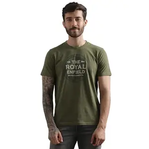 Royal Enfield Men's Classic Fit T-Shirt (TSS240074_Olive 3XL)