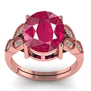 LMDLACHAMA LMDLACHAMA 9.25 Ratti / 8.50 Carat AA+ Quality Ruby Manik Gemstone Rose Gold Ring For Men And Women