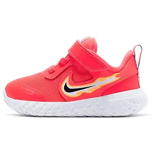 Nike Toddler Unisex Revolution 5 FIRE (TDV)_Laser Crimson/DK Smoke Grey-Opti Yellow_CK4551-600-4 UK