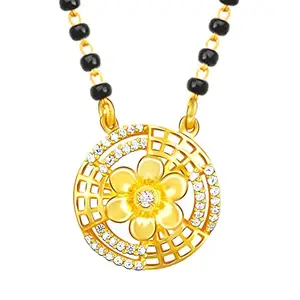 GIVA 925 Silver Anushka Sharma Golden Bewitching Beauty Mangalsutra | Black Bead Necklace to Gift Women | With Certificate of Authenticity and 925 Stamp | 6 Months Warranty*
