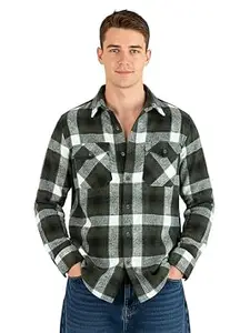Beyoung Recycled Checked Flannel Shirt for Men | Premium Cotton Flannel | Classic Pointed Collar