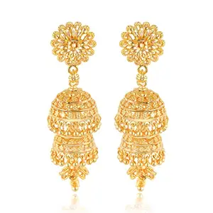 Vivastri Beautiful & Elegant Golden Jhumki Earrings For Women And Girls-VIVA1764ERG