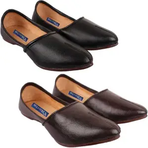 Vitoria Derby Shoes for Men | Shoes for Men with PU Sole | Comfortable & Lightweight |Durable & Trendy Design | Size : 11 | Color : Black-Brown,VTR_6001JalsaBlk_BRWN_2J_11