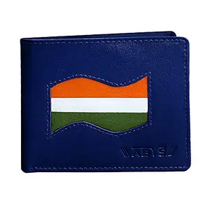 ABYS Genuine Leather Blue Bi-Fold Men's Wallet (8534BL-33)