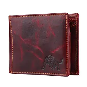 WILDBUFF Wine Red RFID Protected Men's Leather Wallet (WB730)