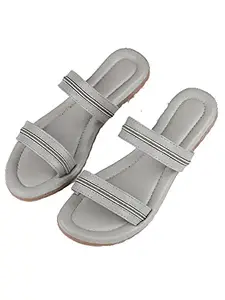 WalkTrendy Womens Synthetic Grey Open Toe Flats - 5 UK (Wtwf322_Grey_38)