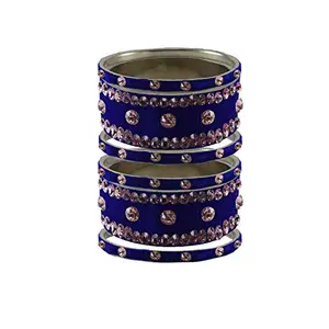 Vidhya Kangan Blue Stone Stud Brass Bangle (ban13393-2.8)